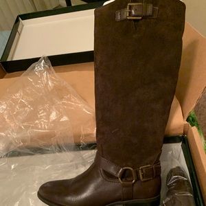 Ralph Lauren Calfskin Suede riding boots